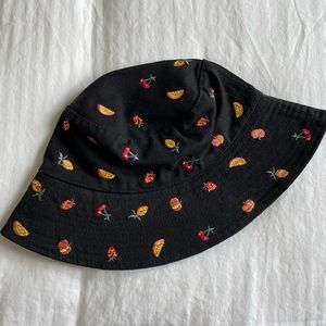 Embroidered Fruit Bucket Hat